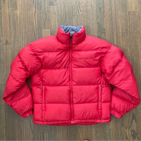 Marmot Goose Down Red Puffer Jacket Coat - Picture 4 of 15